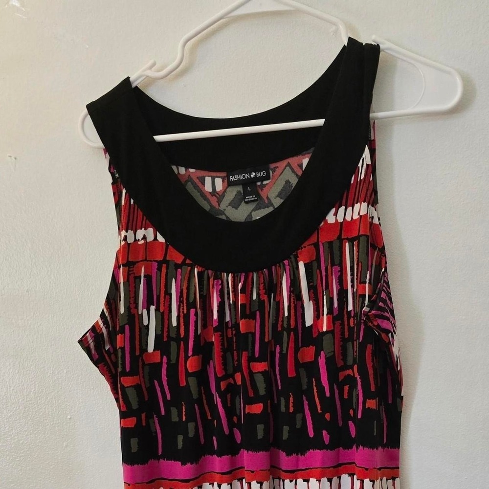 Vintage Y2K Fashion Bug multicolored Top with a Geometric design, size L, Boho